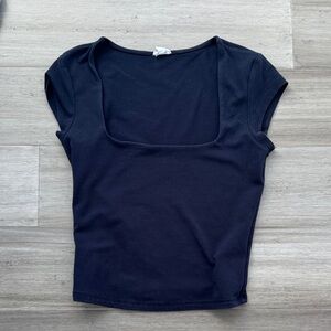 Garage dark blue  Crop Top square neck